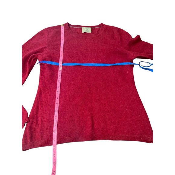 QI CASHMERE Women's Size Medium Red 100% Cashmere Sweater READ FLAWED - Picture 7 of 16